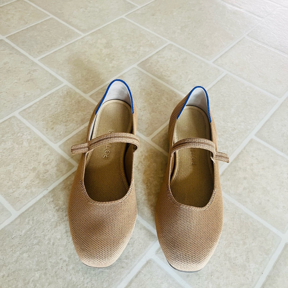 Stylish Tan Rothy Mary Jane’s